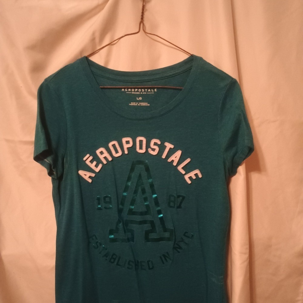 Aeropostale Deep Teal Crew Neck Tee